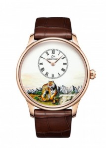 43MM Jaquet Droz Les Ateliers D’art Petite Heure Minute Tiger Replica Watches