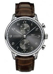 Shiny Black Dials IWC Portugieser Chronograph Fake Watches Presented By Leonardo DiCaprio