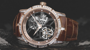 Mysterious Pink Gold Cases Roger Dubuis Excalibur 42 Jewellery Skeleton Flying Tourbillon Copy Watches